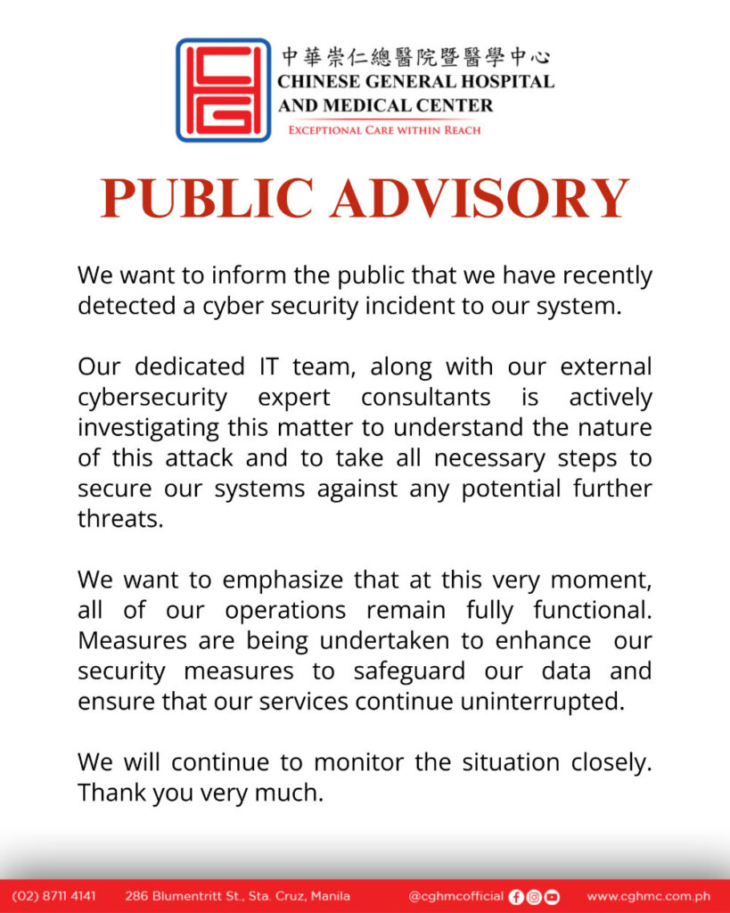 Public Advisory